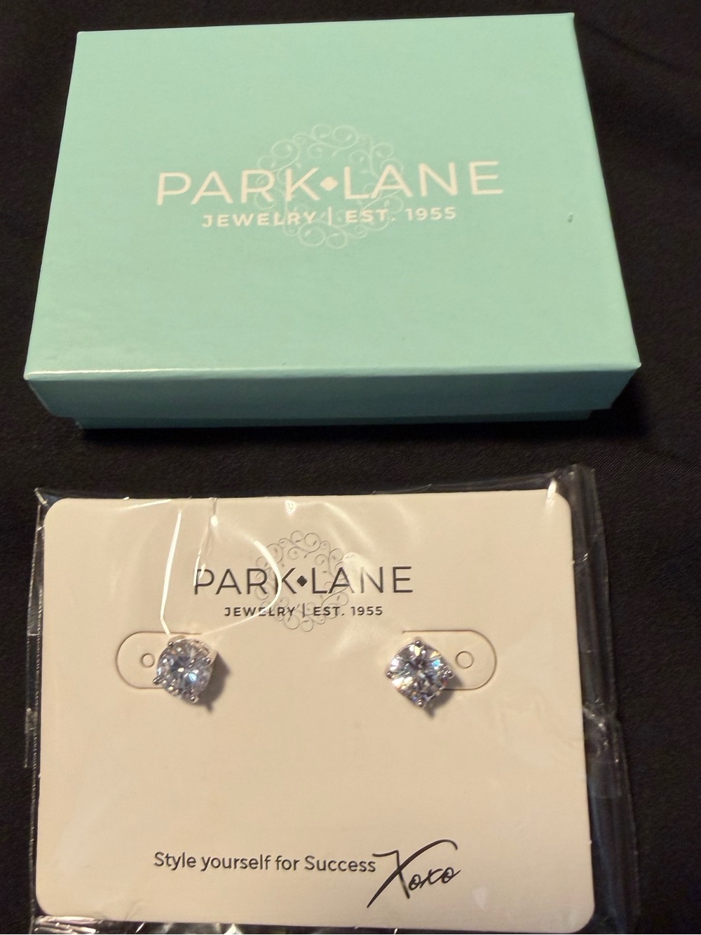 Park Lane Clear Crystal Solitaire Stud Earrings New